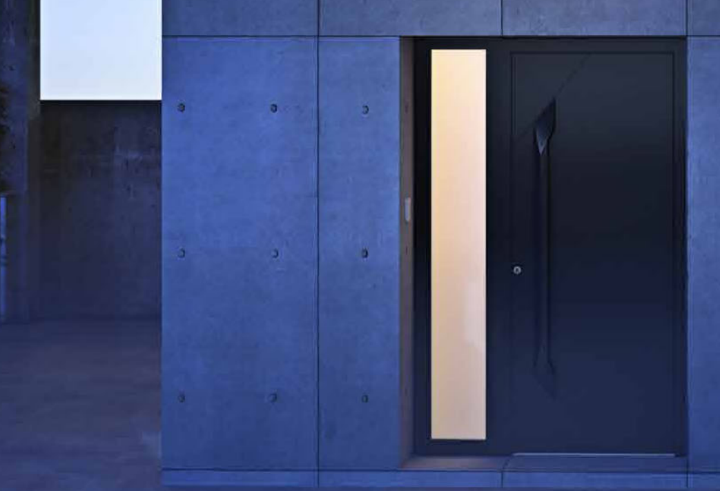 Porte d'entrée noire moderne aluminium